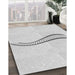 Patterned Cloud Gray Rug in Family Room, pat3659gry