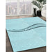 Machine Washable Transitional Diamond Blue Rug in a Family Room, wshpat3659lblu