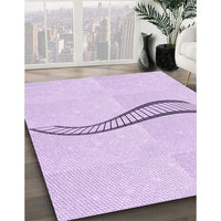 Patterned Bright Lilac Purple Rug, pat3659pur