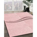 Machine Washable Transitional Light Coral Pink Rug in a Family Room, wshpat3659rd