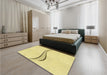 Patterned Yellow Rug in a Bedroom, pat3659yw