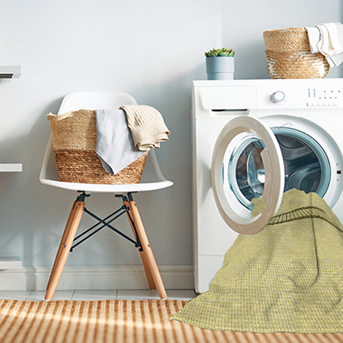 Machine Washable Transitional Yellow Rug in a Washing Machine, wshpat3659yw