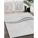 Patterned Dark Gray Novelty Rug in Family Room, pat3659