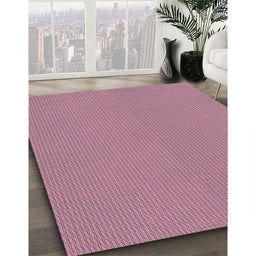 Machine Washable Transitional Pink Daisy Pink Rug in a Family Room, wshpat365