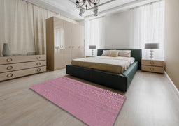 Patterned Daisy Pink Novelty Rug in a Bedroom, pat365