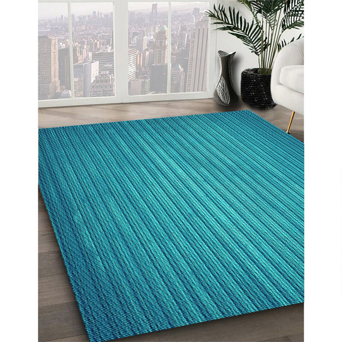 Machine Washable Transitional Dark Cyan Green Rug in a Family Room, wshpat366lblu
