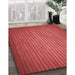 Patterned Red Rug in Family Room, pat366rd