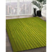 Patterned Pistachio Green Rug in Family Room, pat366yw