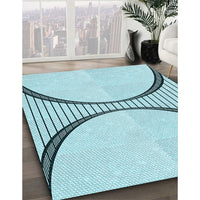 Patterned Electric Blue Rug, pat3660lblu