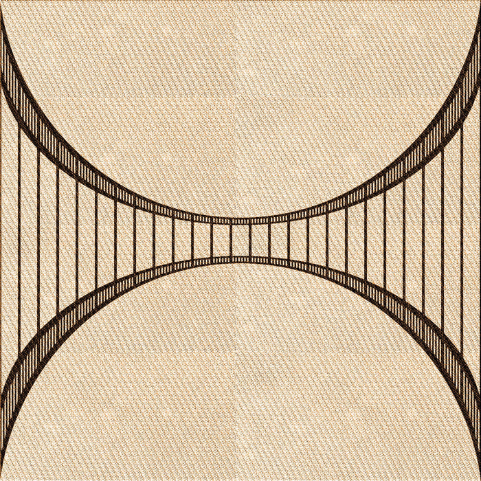 Round Patterned Peru Brown Rug, pat3660org