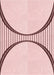 Machine Washable Transitional Pink Rug, wshpat3660rd