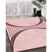 Patterned Pink Rug in Family Room, pat3660rd