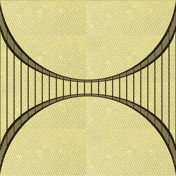 Round Patterned Sun Yellow Rug, pat3660yw