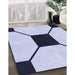 Patterned Lavender Blue Rug in Family Room, pat3661blu