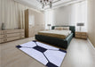 Patterned Lavender Blue Rug in a Bedroom, pat3661blu