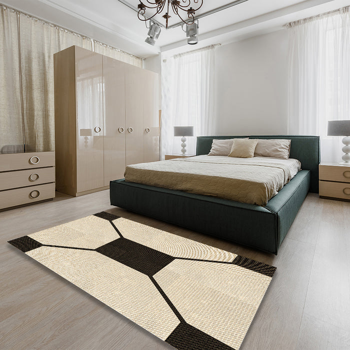 Patterned Wheat Beige Rug in a Bedroom, pat3661brn