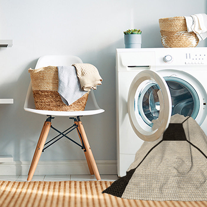 Machine Washable Transitional Wheat Beige Rug in a Washing Machine, wshpat3661brn