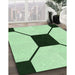 Machine Washable Transitional Mint Green Rug in a Family Room, wshpat3661grn