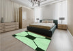 Patterned Mint Green Rug in a Bedroom, pat3661grn