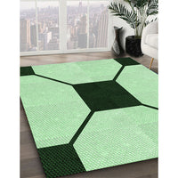 Patterned Mint Green Rug, pat3661grn