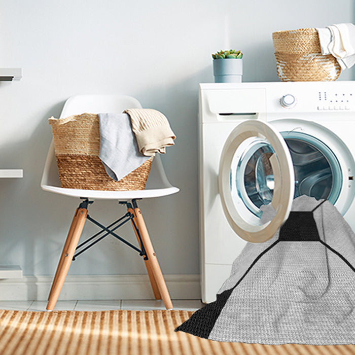 Machine Washable Transitional Platinum Gray Rug in a Washing Machine, wshpat3661gry