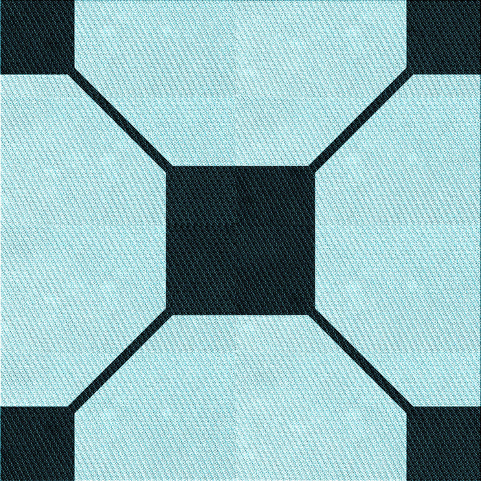 Round Machine Washable Transitional Deep-Sea Green Rug, wshpat3661lblu