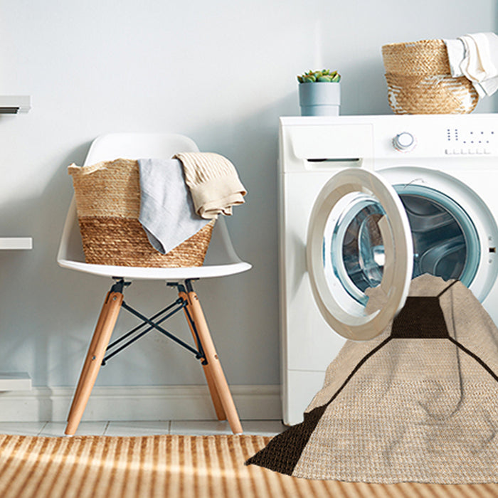 Machine Washable Transitional Light Brown Rug in a Washing Machine, wshpat3661org