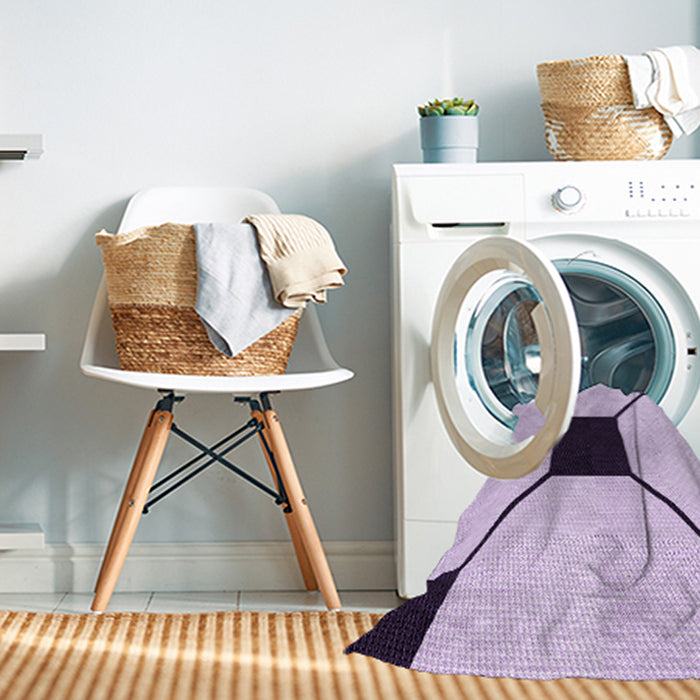 Machine Washable Transitional Orchid Purple Rug in a Washing Machine, wshpat3661pur