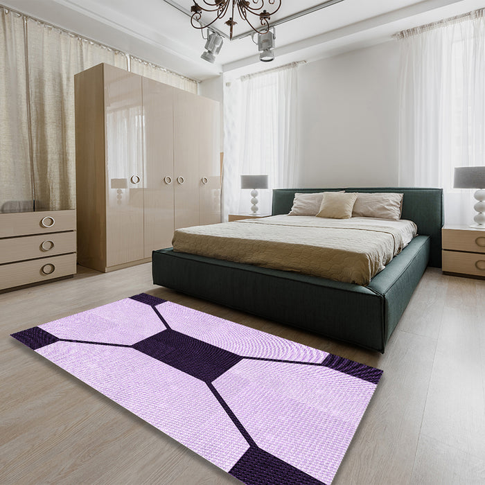 Patterned Orchid Purple Rug in a Bedroom, pat3661pur