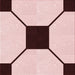 Round Patterned Light Rose Pink Rug, pat3661rd