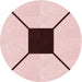 Square Patterned Light Rose Pink Rug, pat3661rd