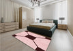 Patterned Light Rose Pink Rug in a Bedroom, pat3661rd