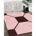 Machine Washable Transitional Light Rose Pink Rug in a Family Room, wshpat3661rd