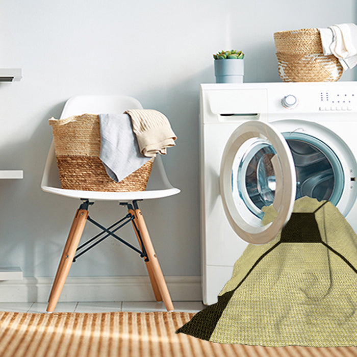 Machine Washable Transitional Sun Yellow Rug in a Washing Machine, wshpat3661yw