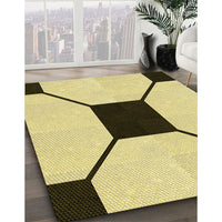 Patterned Sun Yellow Rug, pat3661yw