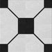 Square Patterned Ash Gray Novelty Rug, pat3661