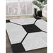 Patterned Ash Gray Novelty Rug in Family Room, pat3661