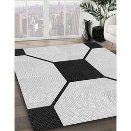 Machine Washable Transitional Ash Gray Rug in a Family Room, wshpat3661