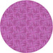 Square Patterned Bright Neon Pink Purple Rug, pat3662pur