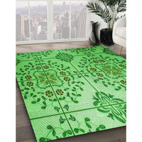 Patterned Emerald Green Rug, pat3663grn