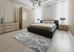 Patterned Silver Gray Rug in a Bedroom, pat3663gry