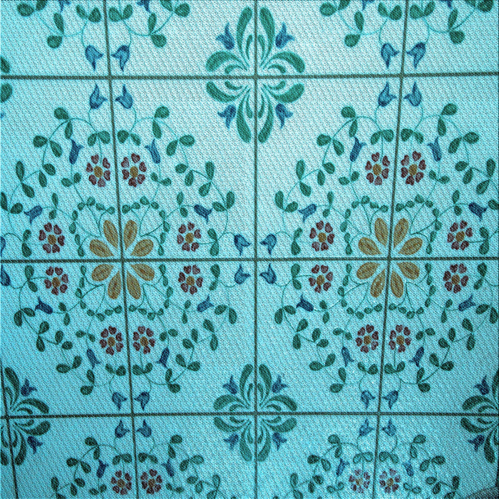 Round Machine Washable Transitional Light Sea Green Rug, wshpat3663lblu