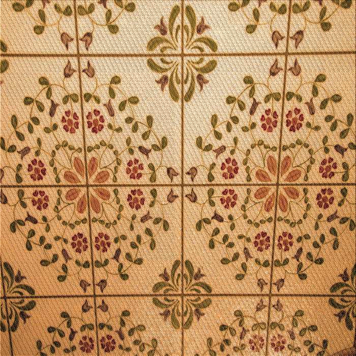 Round Patterned Yellow Orange Rug, pat3663org