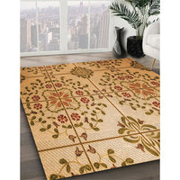 Patterned Yellow Orange Rug, pat3663org