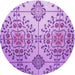 Square Patterned Violet Purple Rug, pat3663pur