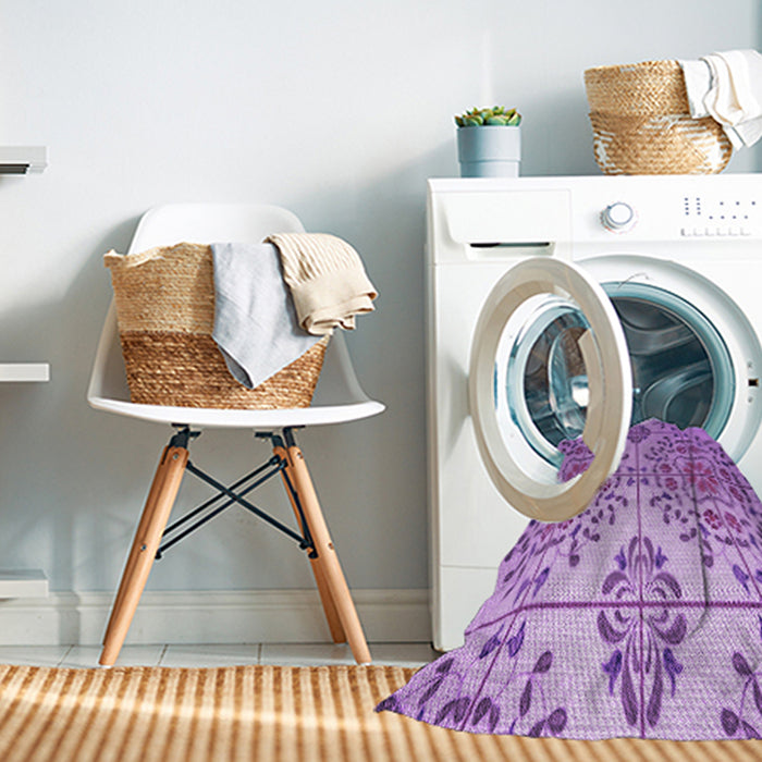 Machine Washable Transitional Violet Purple Rug in a Washing Machine, wshpat3663pur