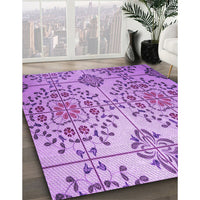 Patterned Violet Purple Rug, pat3663pur