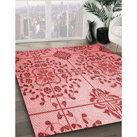 Patterned Pastel Pink Rug, pat3663rd