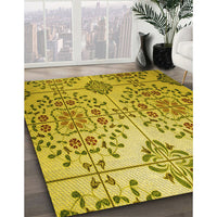 Patterned Yellow Rug, pat3663yw