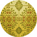 Square Patterned Yellow Rug, pat3663yw